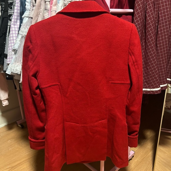 Red pea coat with pockets from MODA International - Picture 2 of 4